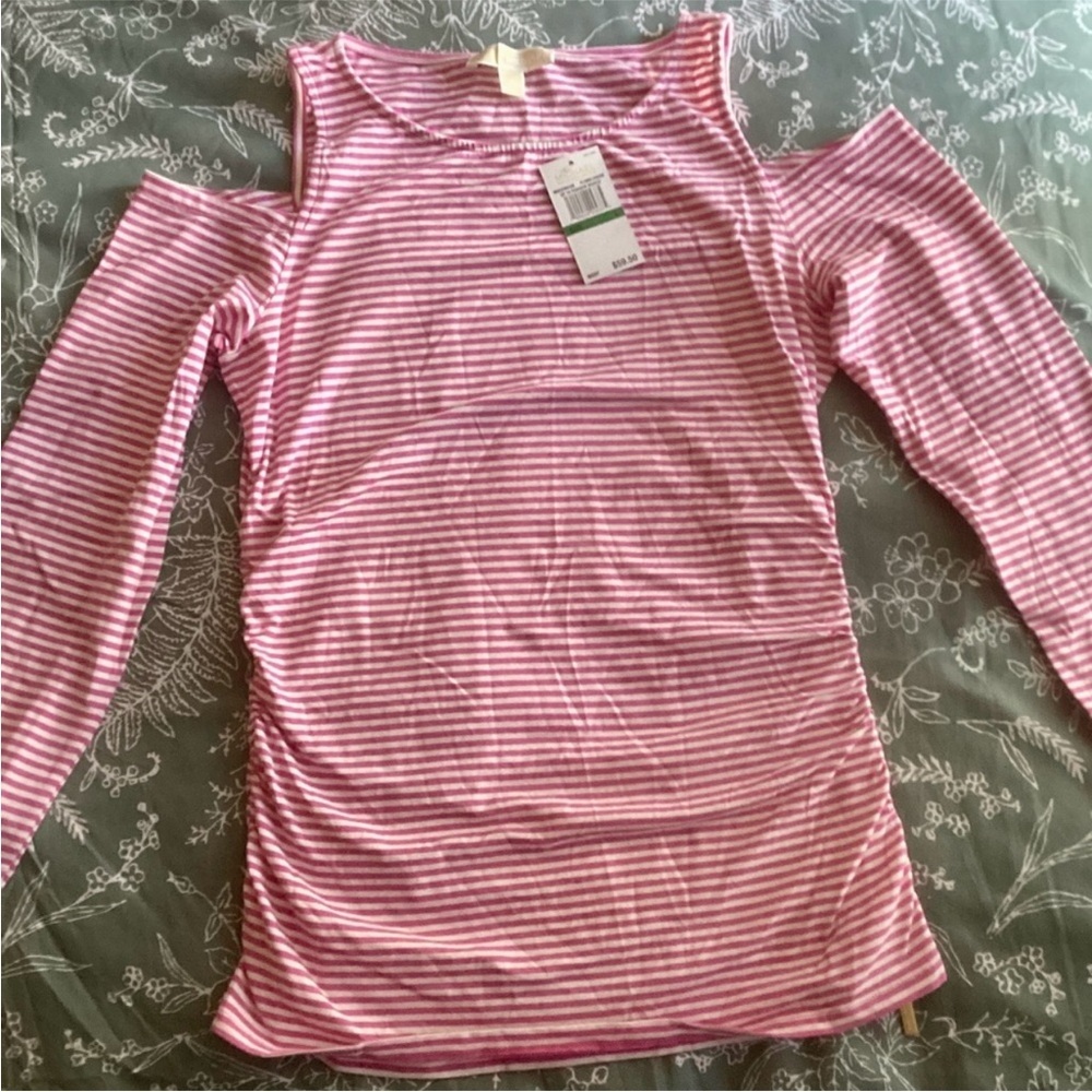 NWT Michael Kors Pink and White Striped Top​